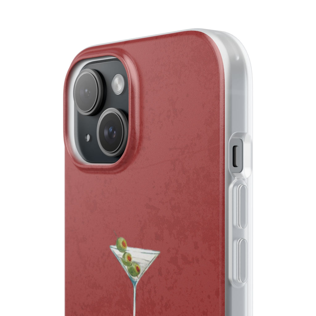 Martini Glass Phone Case — Red Cocktail iPhone Cover, Bar Lover Gift