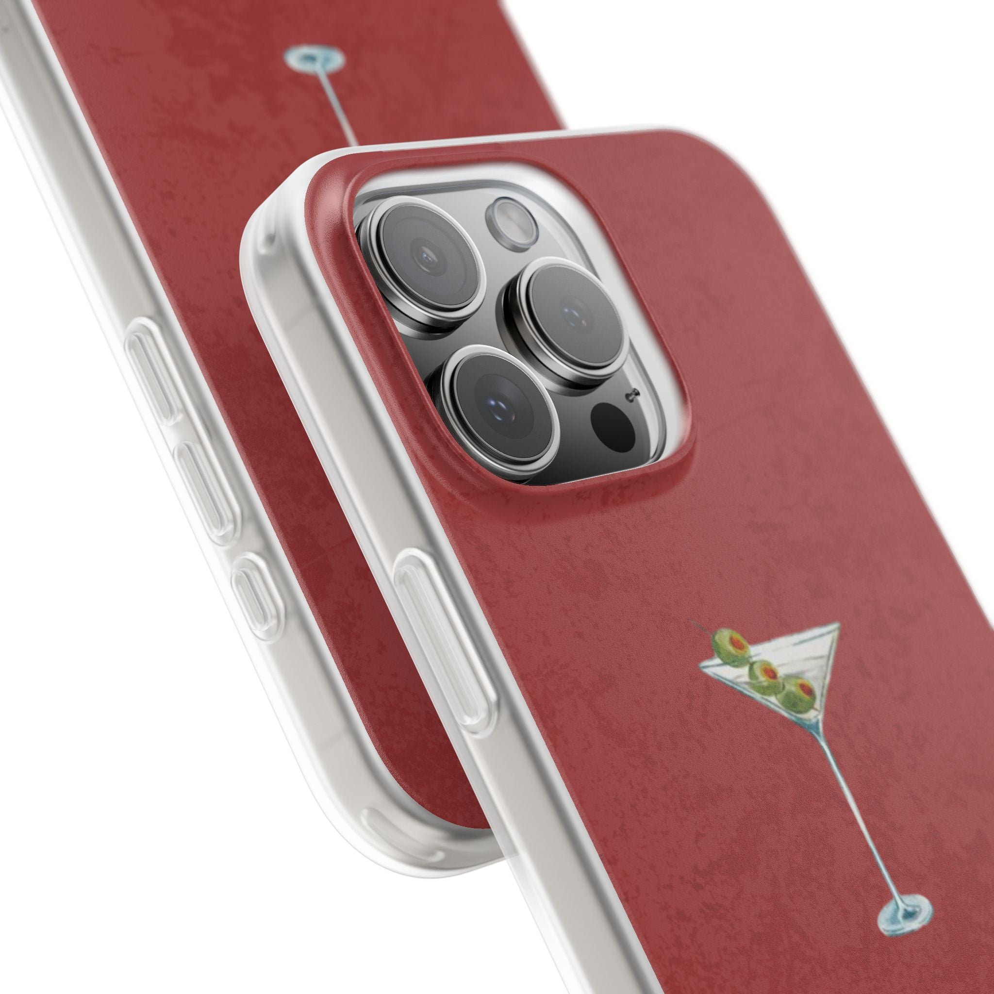 Martini Glass Phone Case — Red Cocktail iPhone Cover, Bar Lover Gift