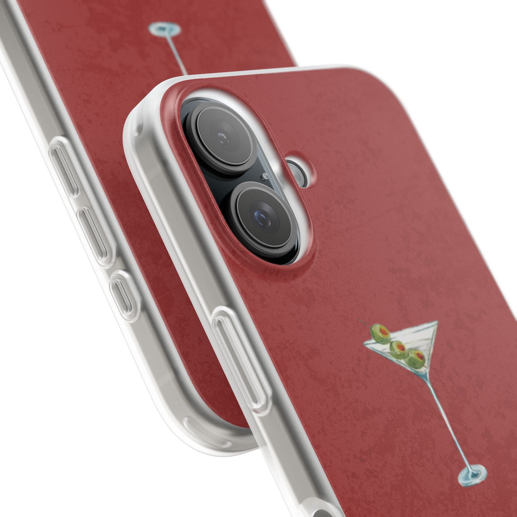 Martini Glass Phone Case — Red Cocktail iPhone Cover, Bar Lover Gift