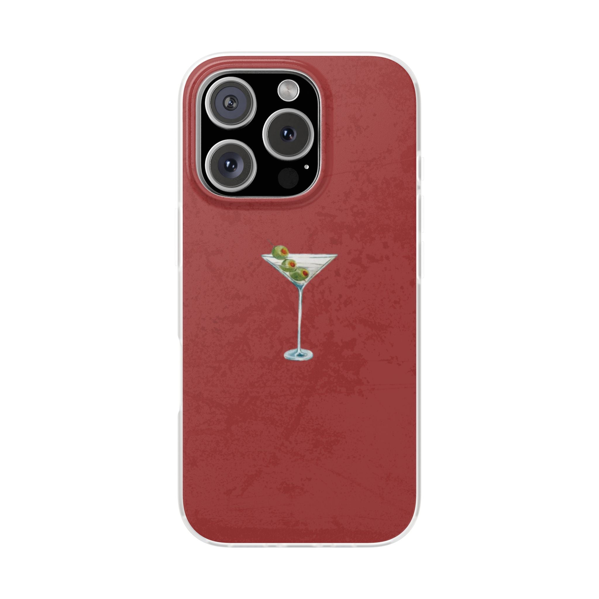 Martini Glass Phone Case — Red Cocktail iPhone Cover, Bar Lover Gift