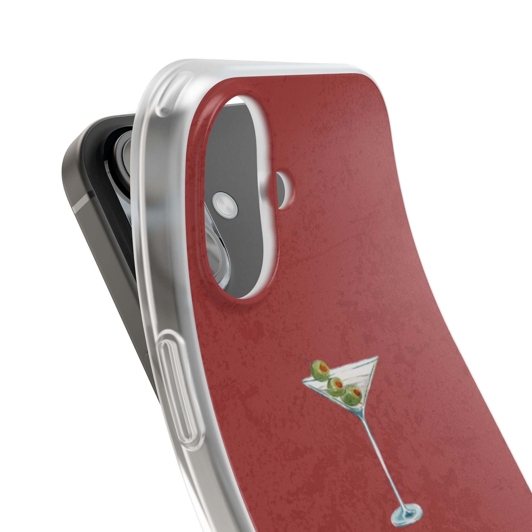 Martini Glass Phone Case — Red Cocktail iPhone Cover, Bar Lover Gift