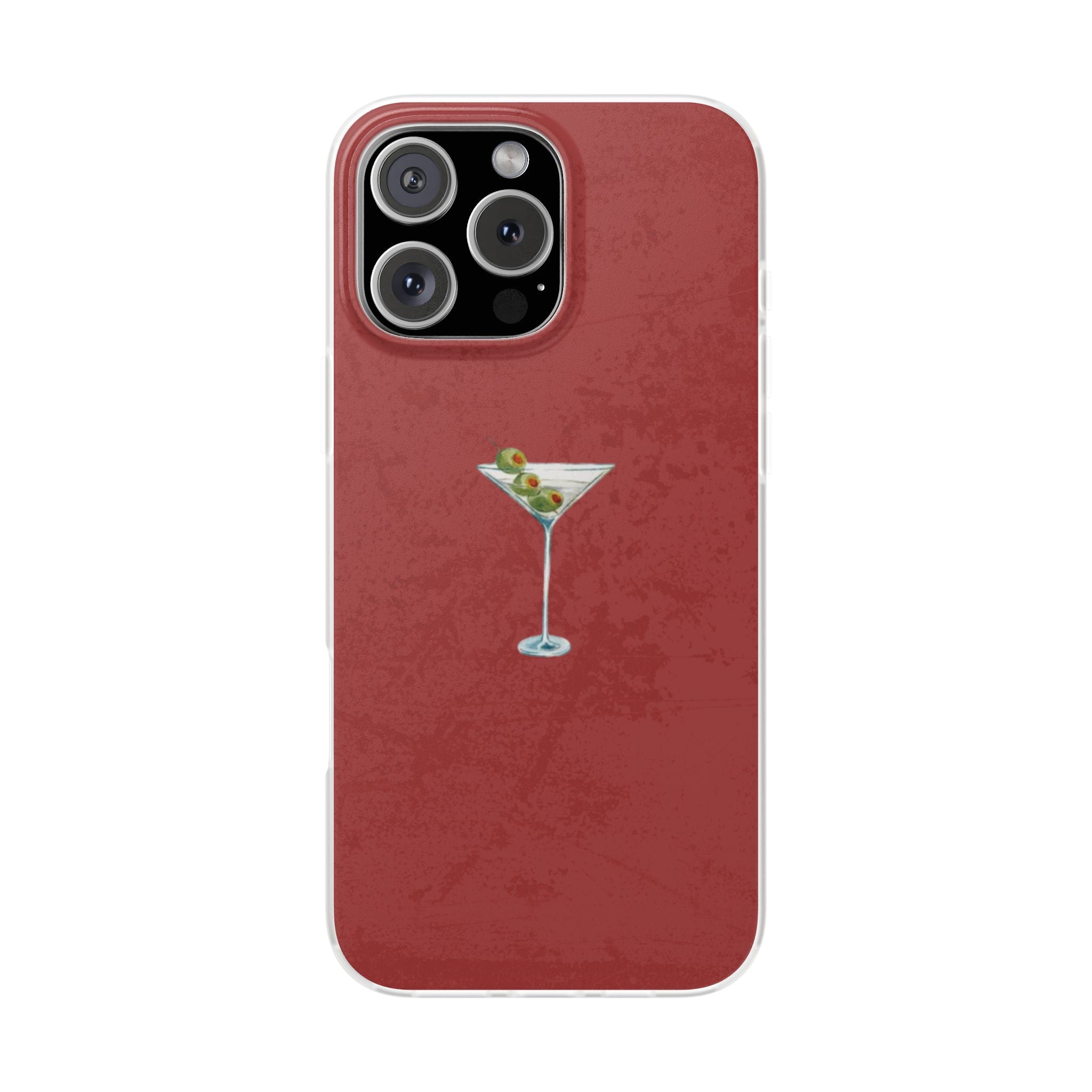Martini Glass Phone Case — Red Cocktail iPhone Cover, Bar Lover Gift