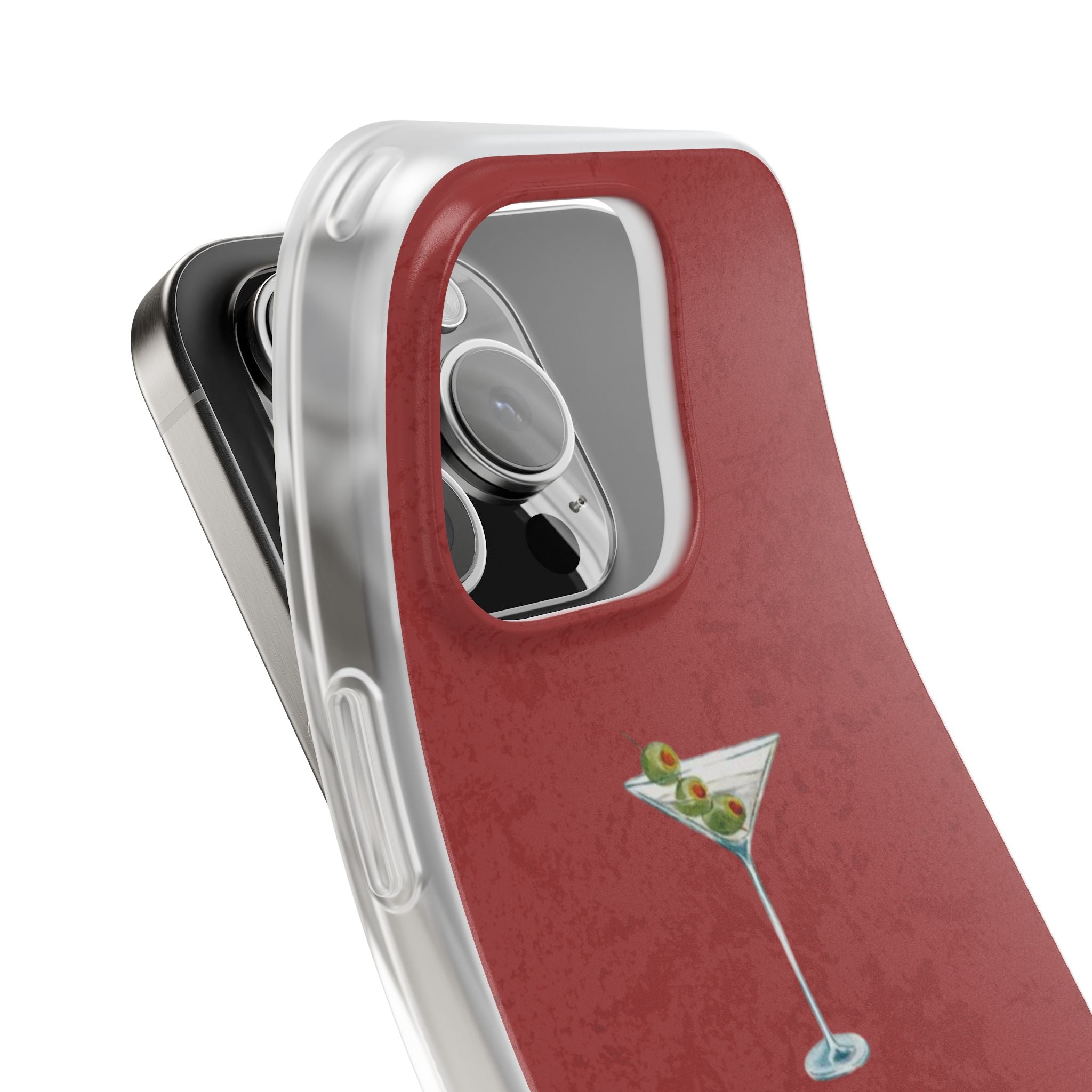 Martini Glass Phone Case — Red Cocktail iPhone Cover, Bar Lover Gift