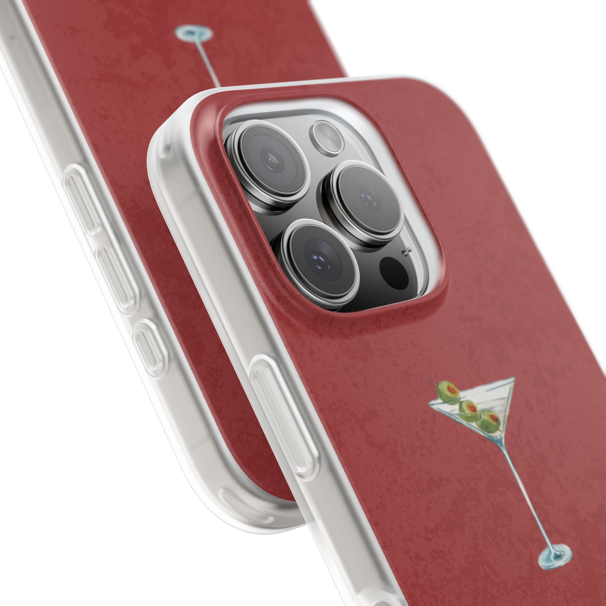 Martini Glass Phone Case — Red Cocktail iPhone Cover, Bar Lover Gift