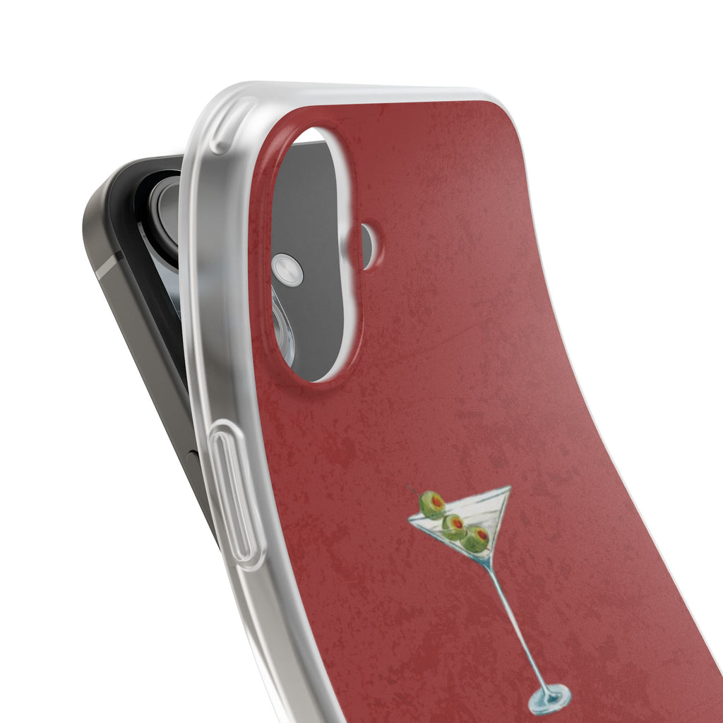 Martini Glass Phone Case — Red Cocktail iPhone Cover, Bar Lover Gift