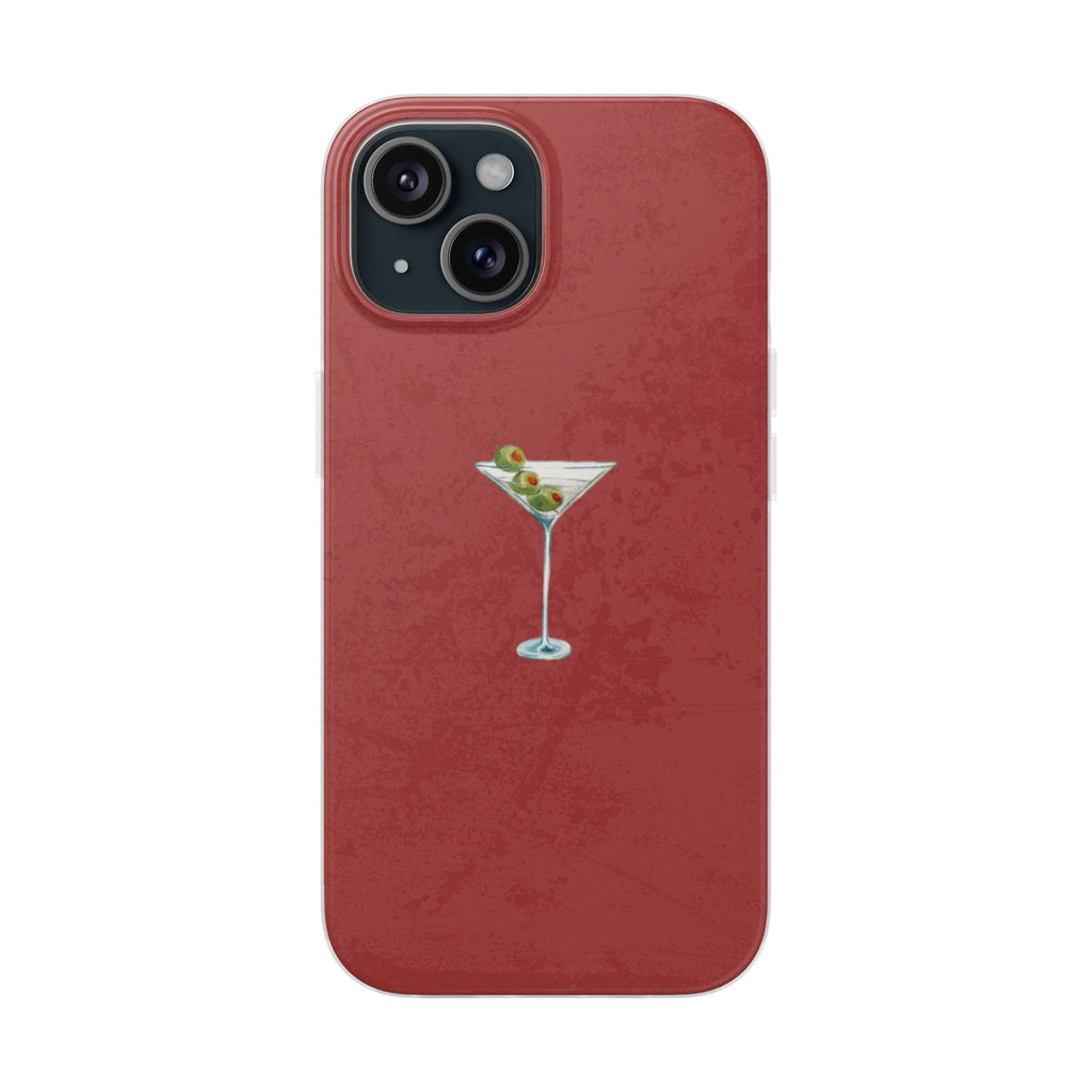 Martini Glass Phone Case — Red Cocktail iPhone Cover, Bar Lover Gift