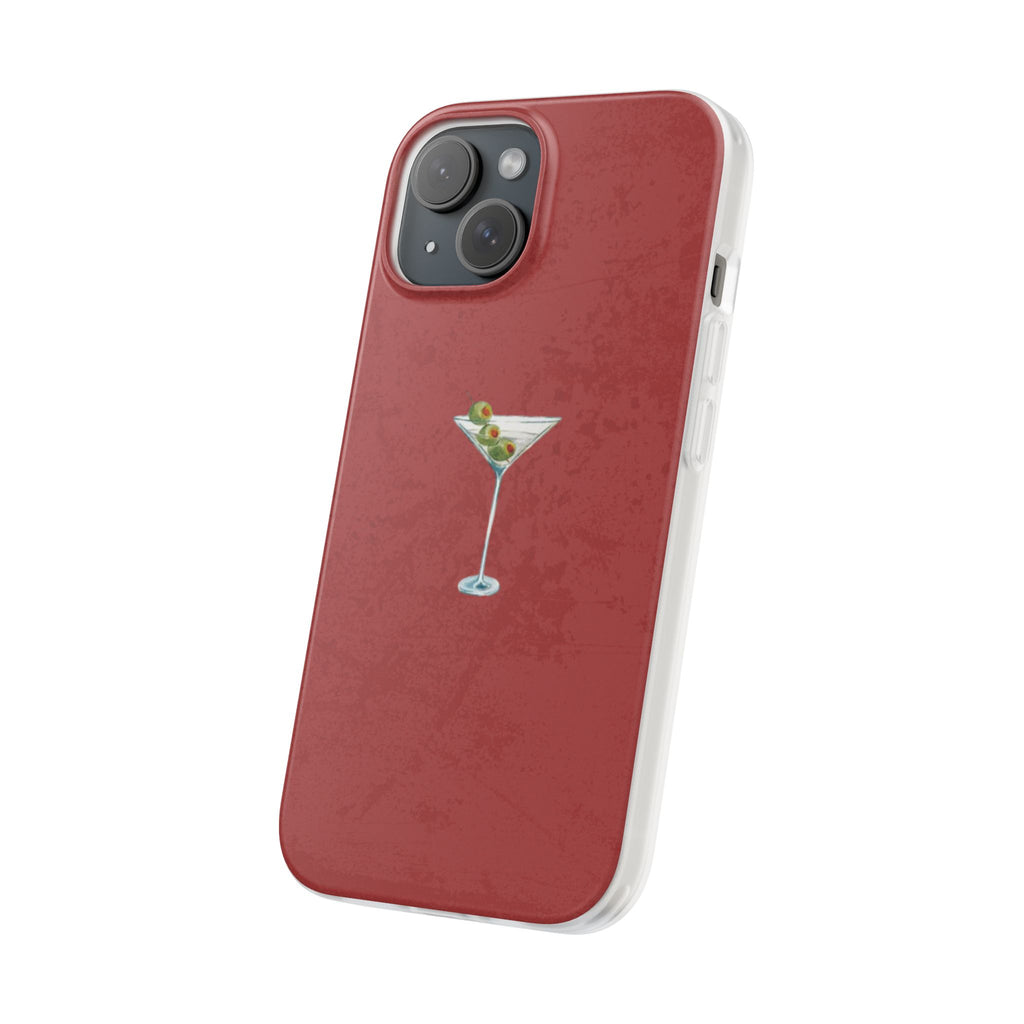 Martini Glass Phone Case — Red Cocktail iPhone Cover, Bar Lover Gift