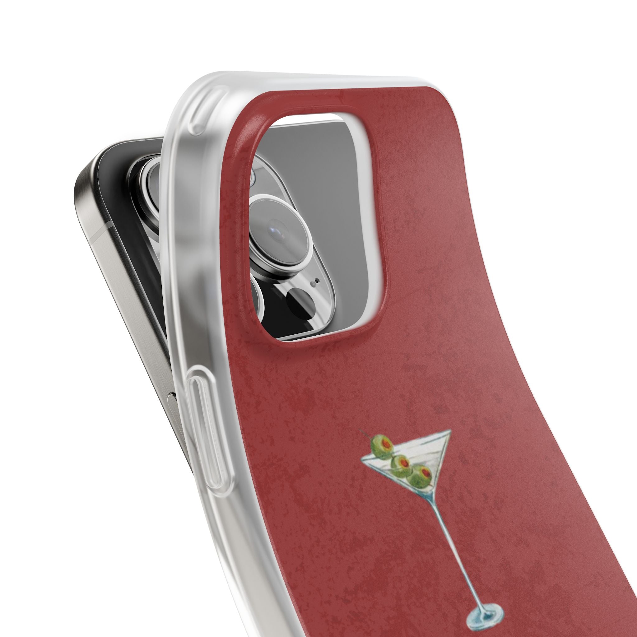 Martini Glass Phone Case — Red Cocktail iPhone Cover, Bar Lover Gift